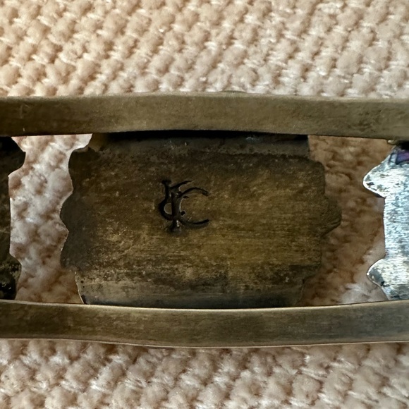 Beautiful Vintage Native American Cuff Bracelet Sonoran Turquoise Maker’s Mark - Picture 11 of 16